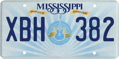 MS license plate XBH382