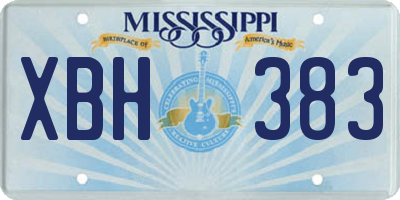 MS license plate XBH383