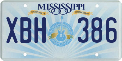 MS license plate XBH386