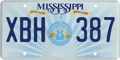 MS license plate XBH387