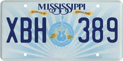 MS license plate XBH389