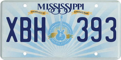 MS license plate XBH393