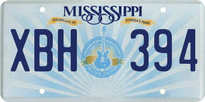 MS license plate XBH394