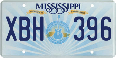 MS license plate XBH396
