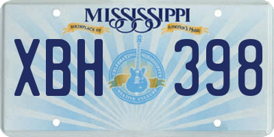 MS license plate XBH398