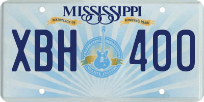 MS license plate XBH400