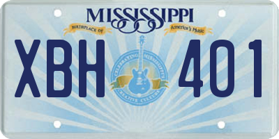 MS license plate XBH401