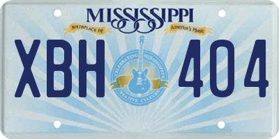 MS license plate XBH404