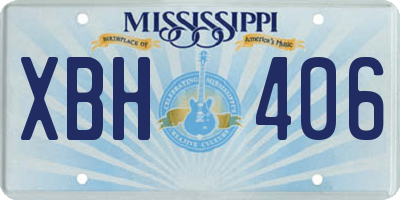 MS license plate XBH406