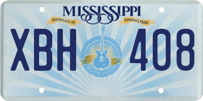 MS license plate XBH408
