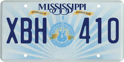 MS license plate XBH410