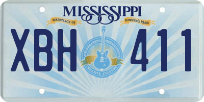 MS license plate XBH411