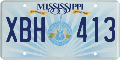 MS license plate XBH413