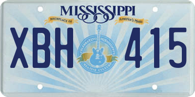 MS license plate XBH415