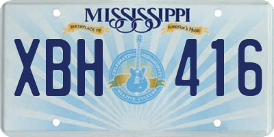 MS license plate XBH416