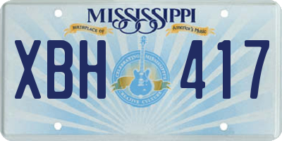 MS license plate XBH417