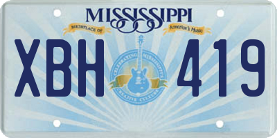 MS license plate XBH419