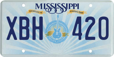 MS license plate XBH420
