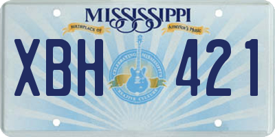 MS license plate XBH421