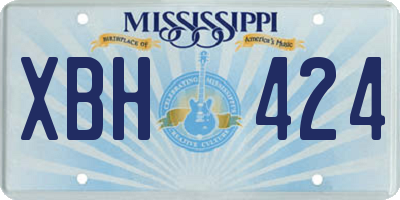 MS license plate XBH424