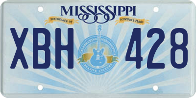 MS license plate XBH428