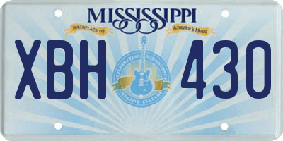 MS license plate XBH430