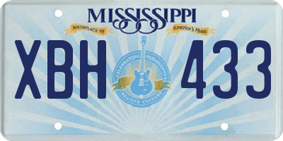 MS license plate XBH433