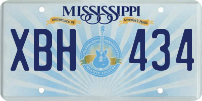 MS license plate XBH434