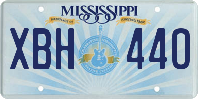 MS license plate XBH440