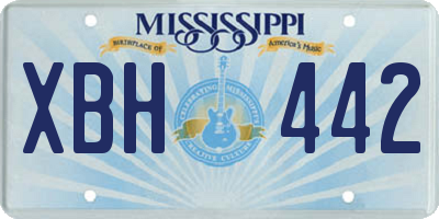 MS license plate XBH442