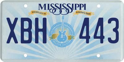 MS license plate XBH443