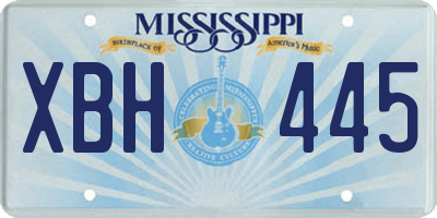 MS license plate XBH445