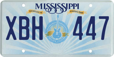 MS license plate XBH447
