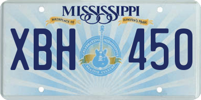 MS license plate XBH450