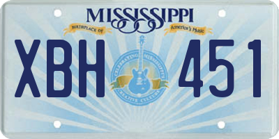 MS license plate XBH451