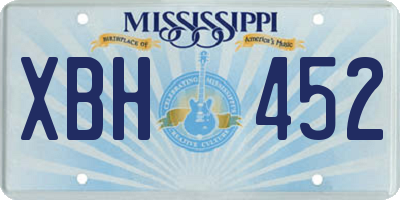 MS license plate XBH452