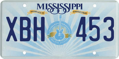 MS license plate XBH453