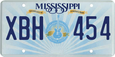 MS license plate XBH454