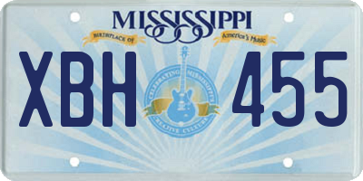 MS license plate XBH455
