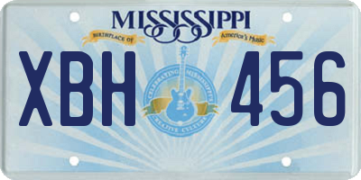 MS license plate XBH456