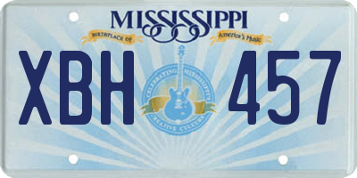 MS license plate XBH457