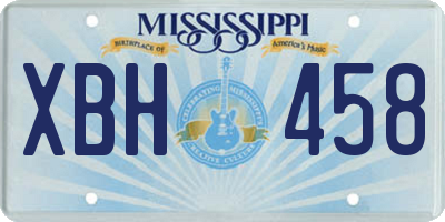 MS license plate XBH458