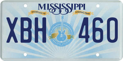 MS license plate XBH460
