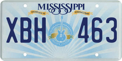 MS license plate XBH463