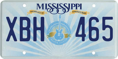 MS license plate XBH465
