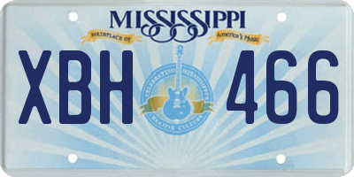 MS license plate XBH466
