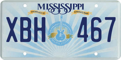 MS license plate XBH467