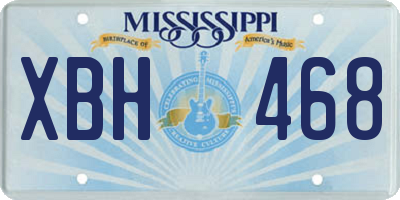 MS license plate XBH468