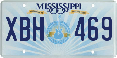 MS license plate XBH469