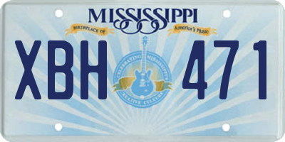 MS license plate XBH471